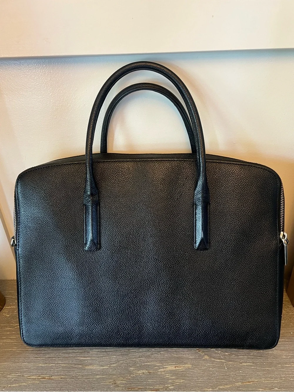 Kate Spade New York Margaux Pink Black Leather Laptop Case Bag